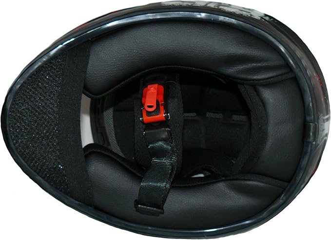 protectWEAR casco moto sportivo FS-801 nero rosso interni confortevoli