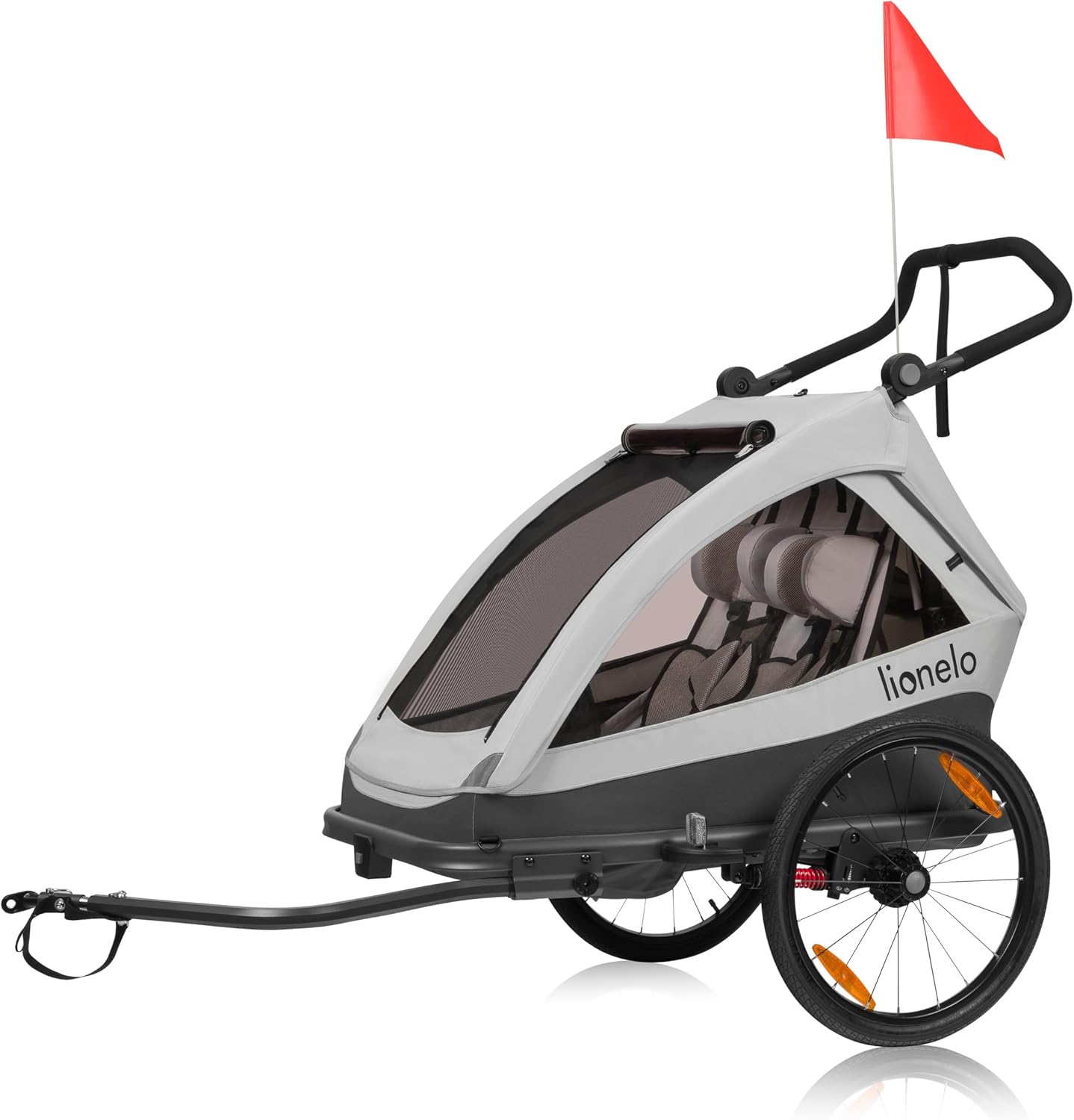 LIONELO CAMA rimorchio bici bambini trasformabile in passeggino - dettagli prodotto