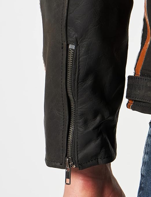 Urban Leather giacca moto pelle marrone con protezioni CE omologate 2XL