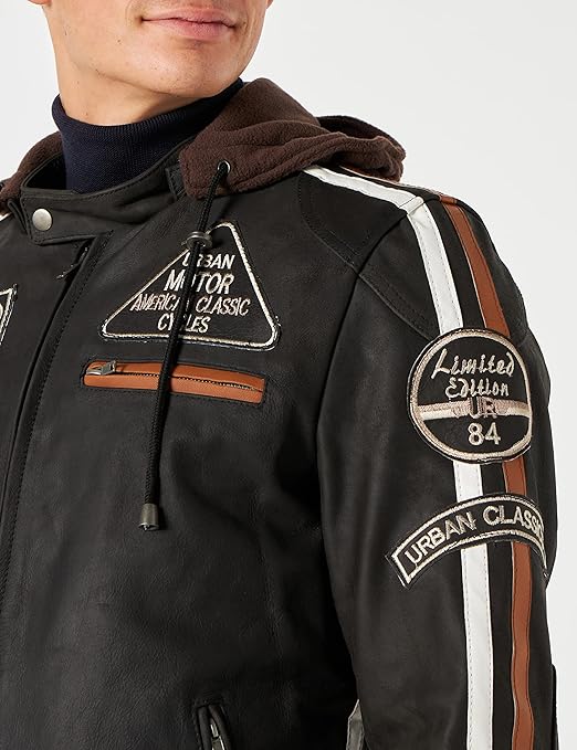 Giacca moto Urban Leather 58 Gents dettaglio protezioni certificate schiena spalle gomiti