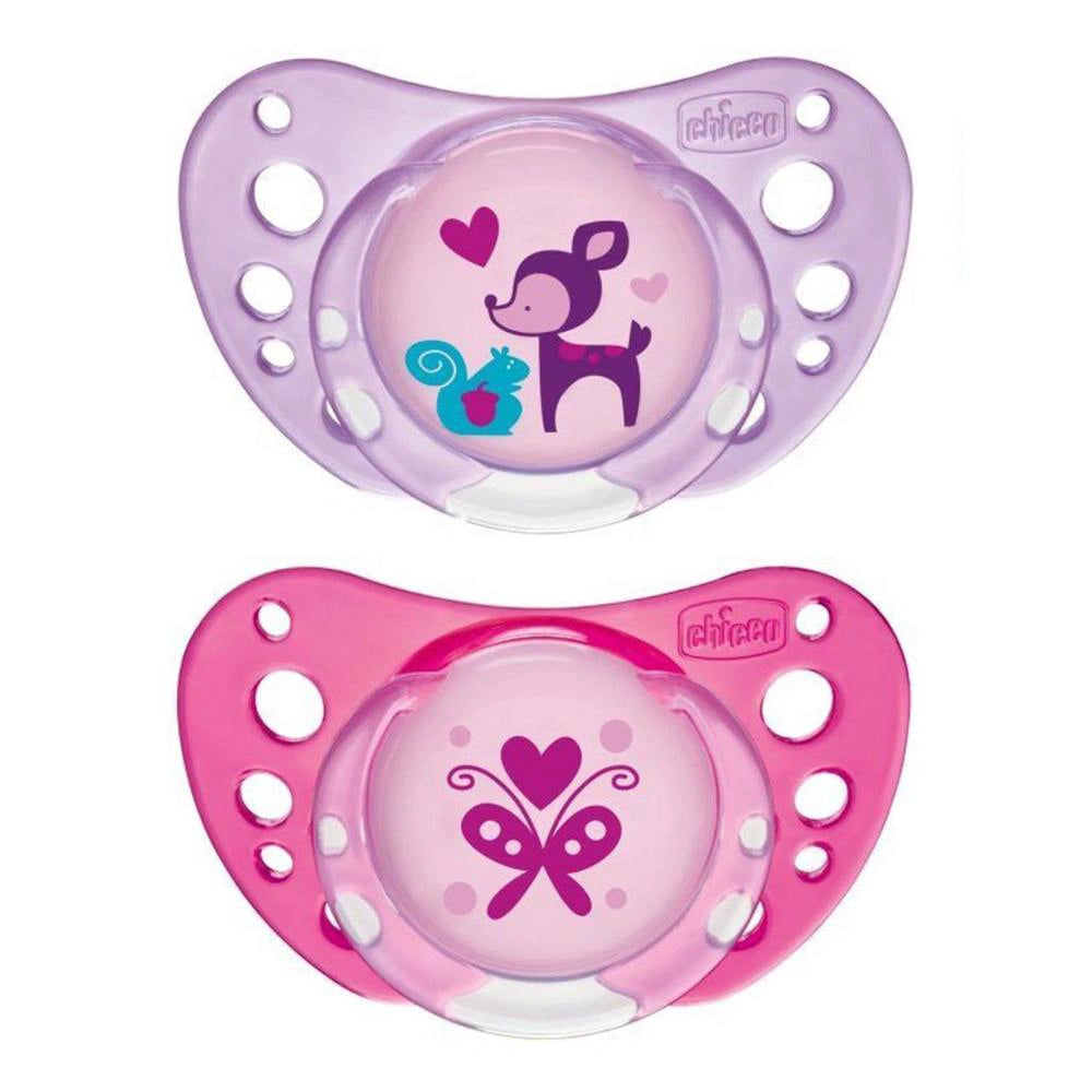 Chicco Succhietto Air Caucciù Girl 6-12 Mesi confezione da 2 pezzi