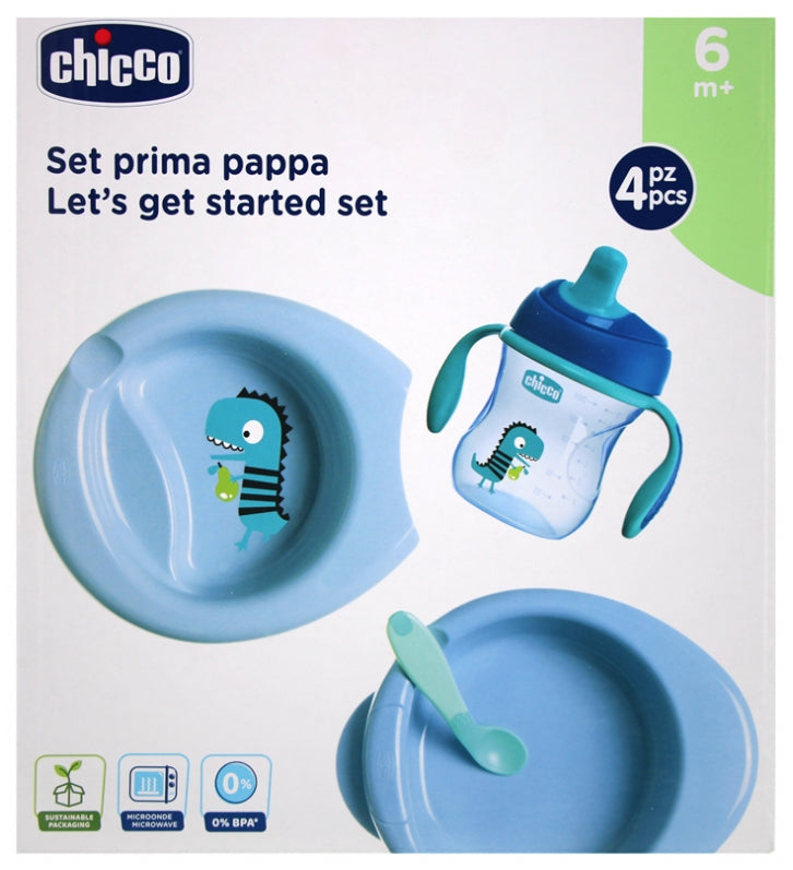 Chicco Set Pappa 6 Mesi Azzurro - Set Completo Svezzamento