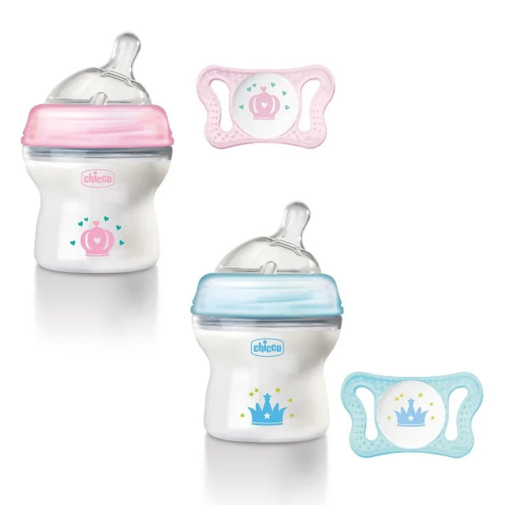 Chicco Set Biberon Natural Feeling con Succhietto Micro per Neonati