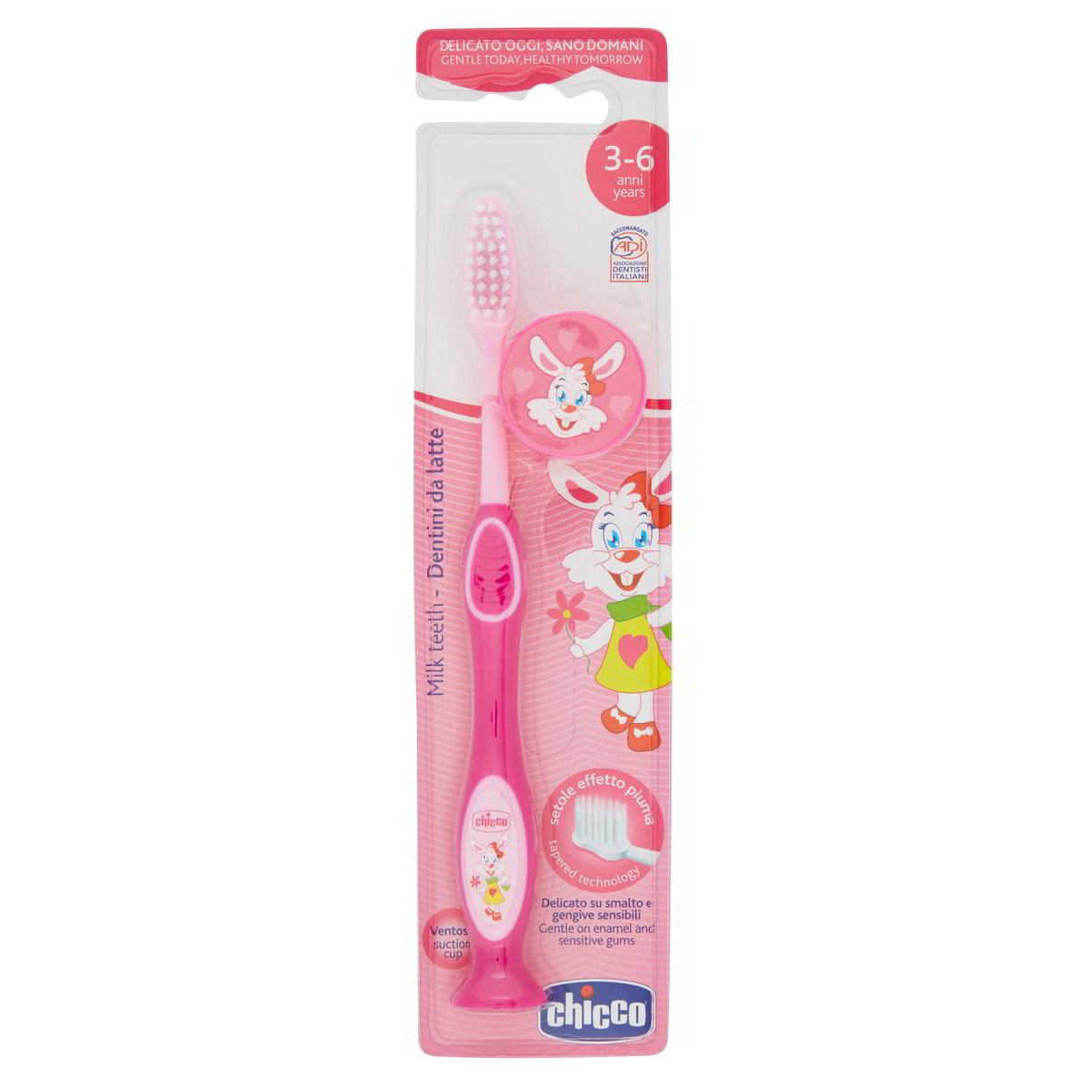 Spazzolino Chicco rosa per bambini età prescolare dettagli