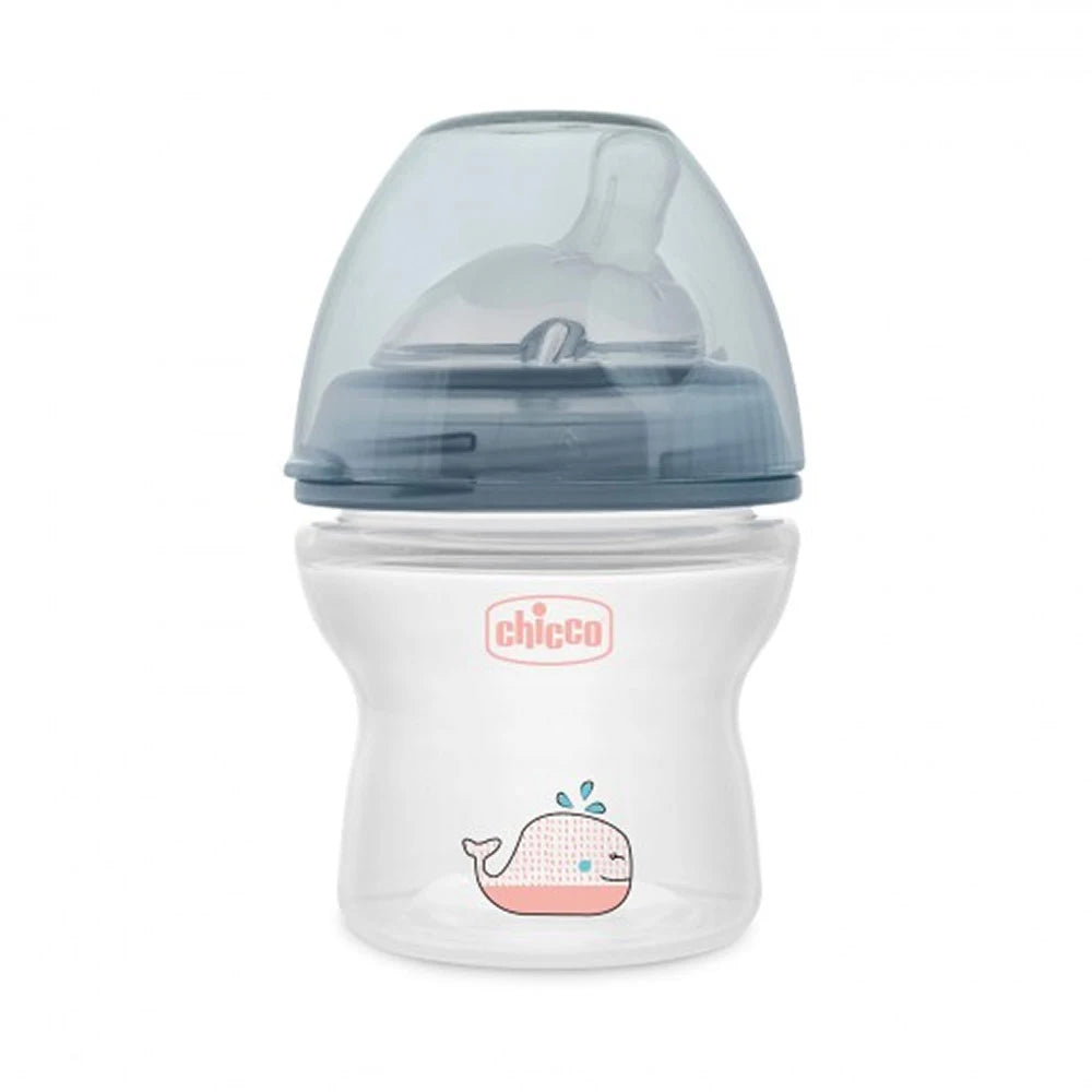 Chicco Biberon Natural Feeling 150ml bianco e nero per neonati 0m+