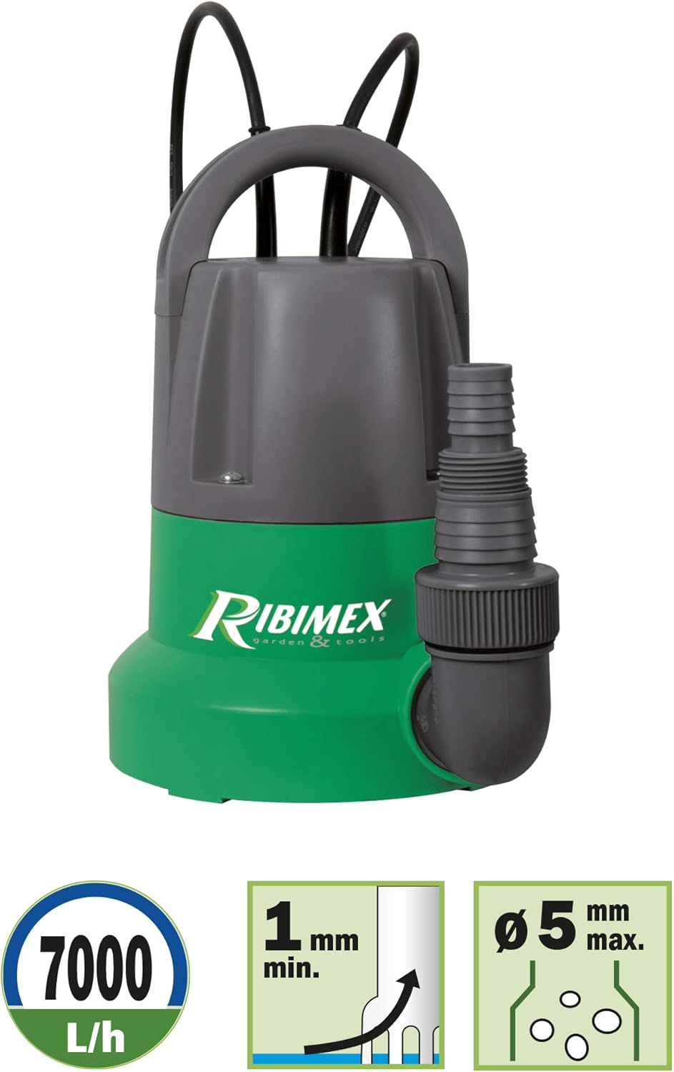 Pompa sommersa Ribimex 7000 L/h con sonda bassa tensione - dettagli tecnici