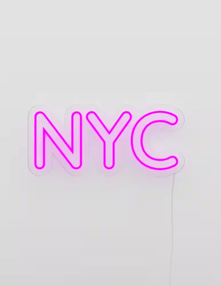 Insegna LED Neon NYC Candyshock 40cm decorazione parete camera da letto