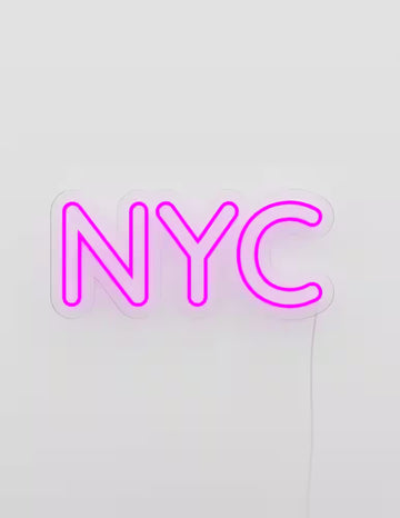 Insegna LED Neon NYC Candyshock 40cm decorazione parete camera da letto