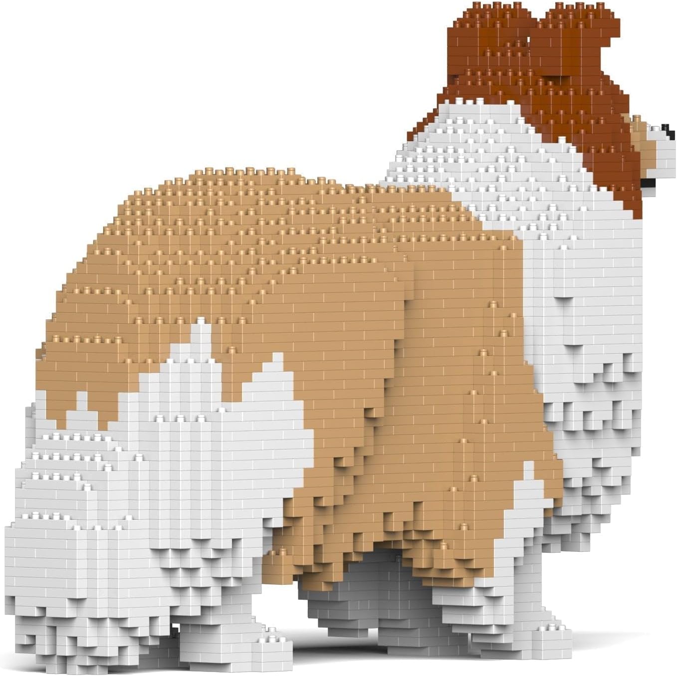 Kit costruzione 3D JEKCA Shetland Sheepdog - Dettagli mattoncini assemblaggio