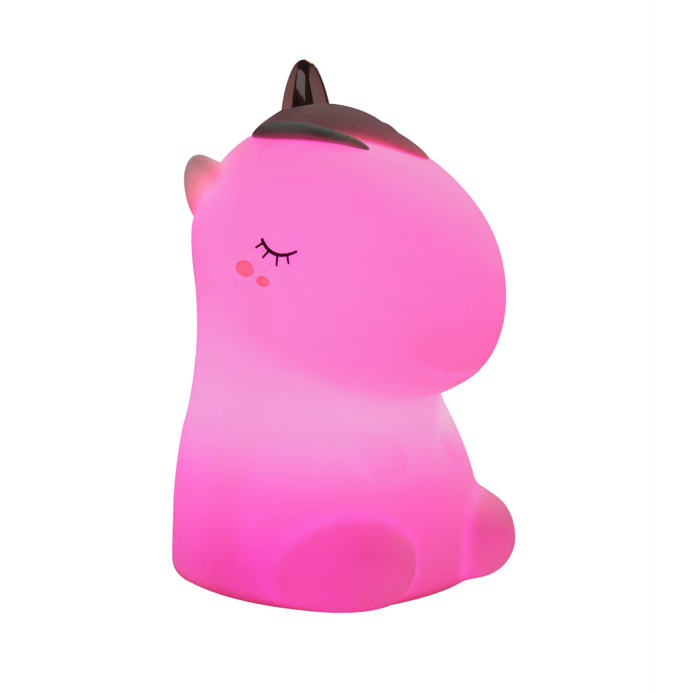 Luce notturna unicorno QUSHINI dettaglio design in silicone morbido