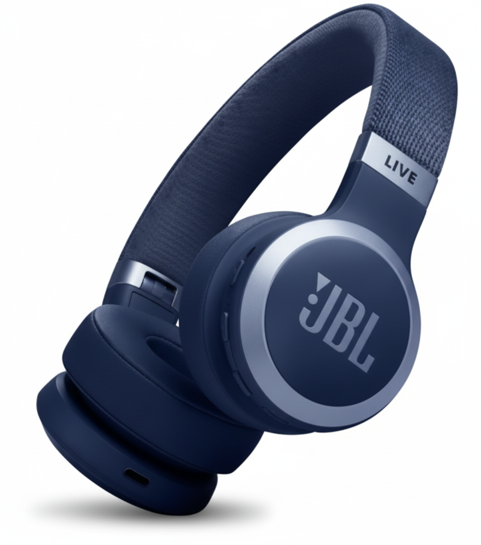 JBL Live 670NC Cuffie Wireless Bluetooth Blu vista frontale