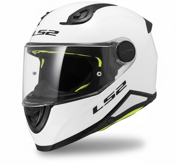 LS2 Casco Moto Integrale Bambino Bianco Lucido vista frontale