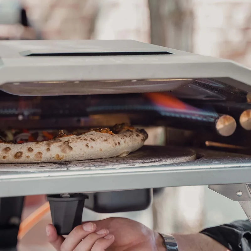 Forno per Pizza a Gas SANTOS O-120 – Piatto Girevole e Pietra in Cordierite con copertura integrata nuovo