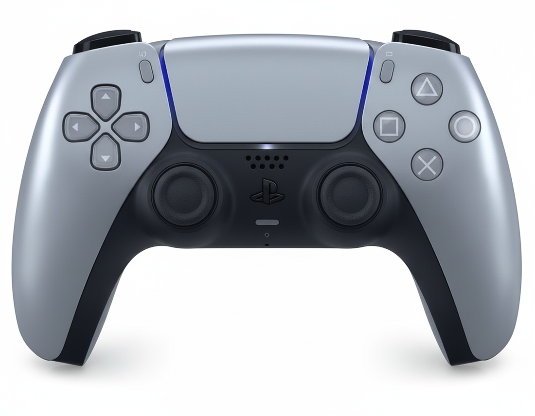 PlayStation 5 DualSense Controller Sterling Silver vista frontale