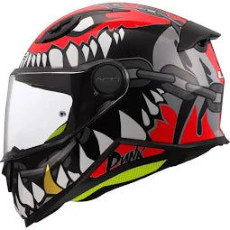 LS2 Kid Punk casco moto integrale bambino grigio rosso taglia S