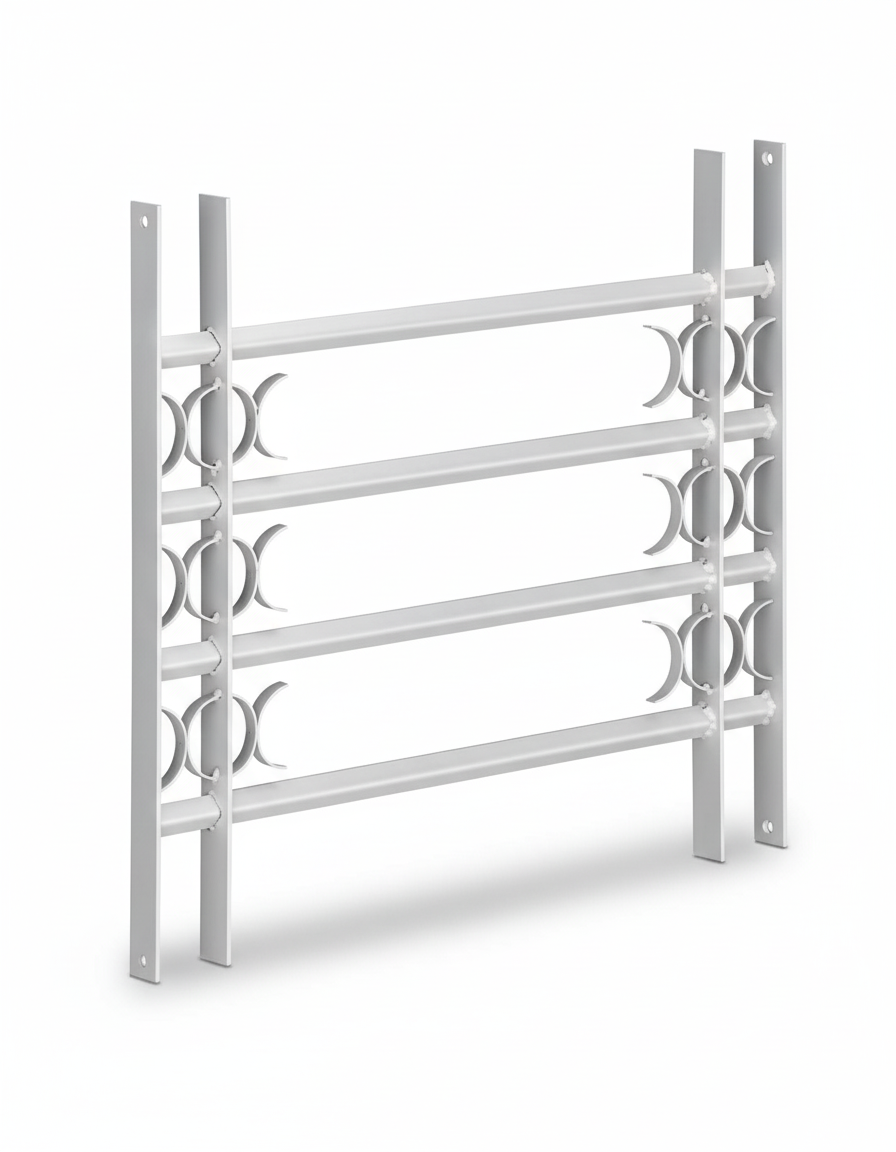 Relaxdays grata di sicurezza estensibile per finestre in acciaio grigio