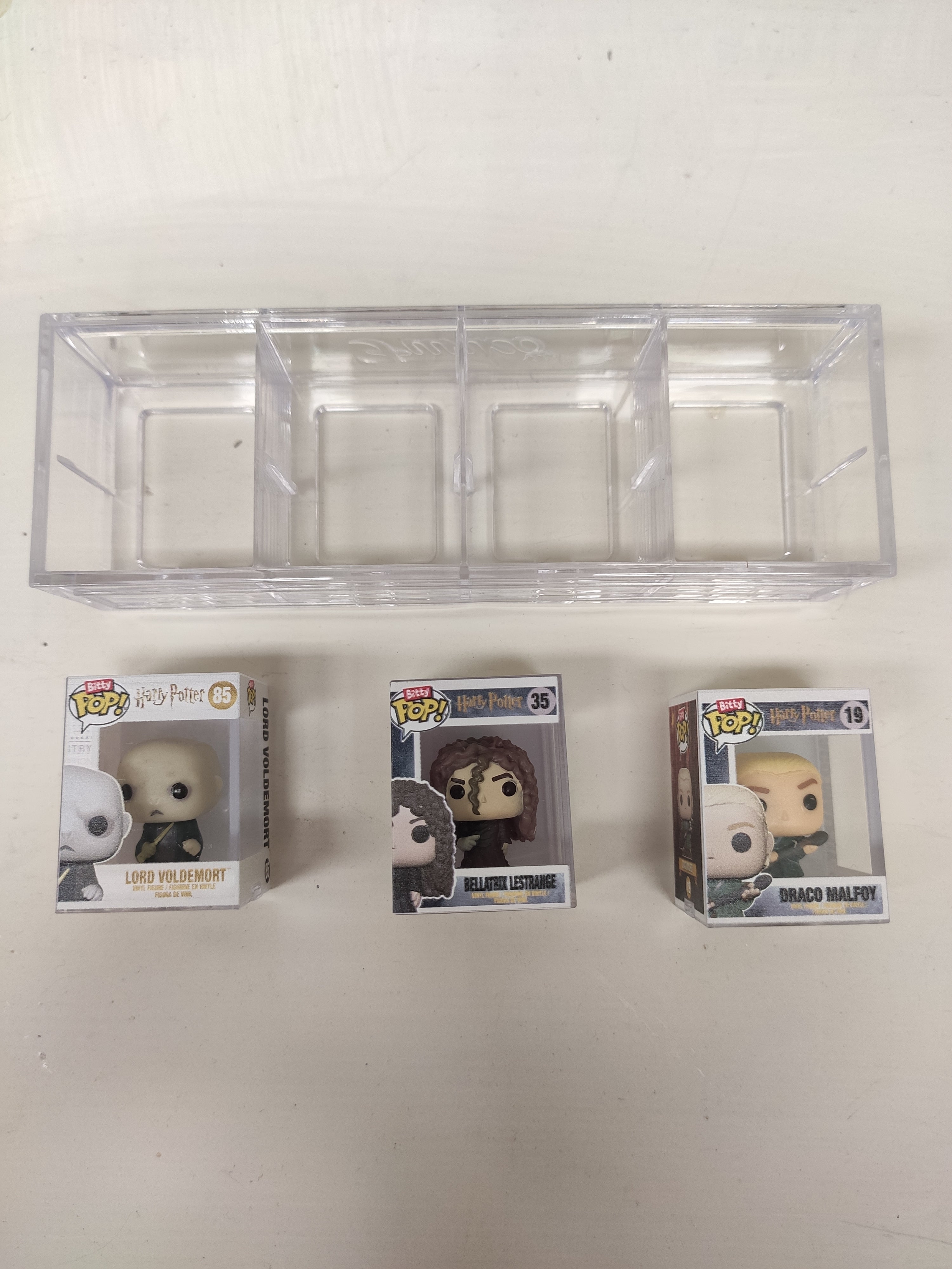 Funko Bitty Pop! Harry Potter - Lord Voldemort™, Draco Malfoy™ (Quidditch™), Bellatrix Lestrange™ con pezzo mancante