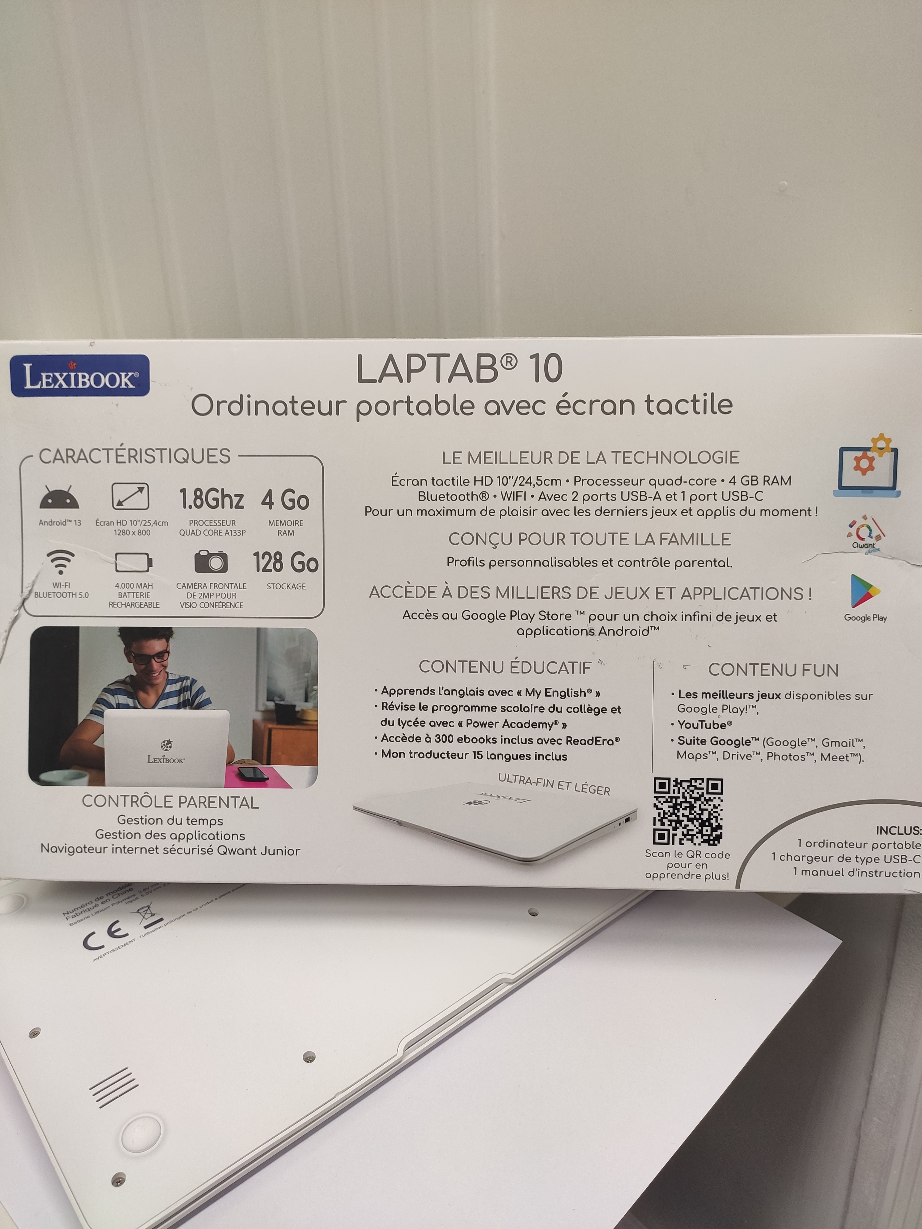 Lexibook LAPTAB® 10, Laptop con touch screen, Powered by Android™