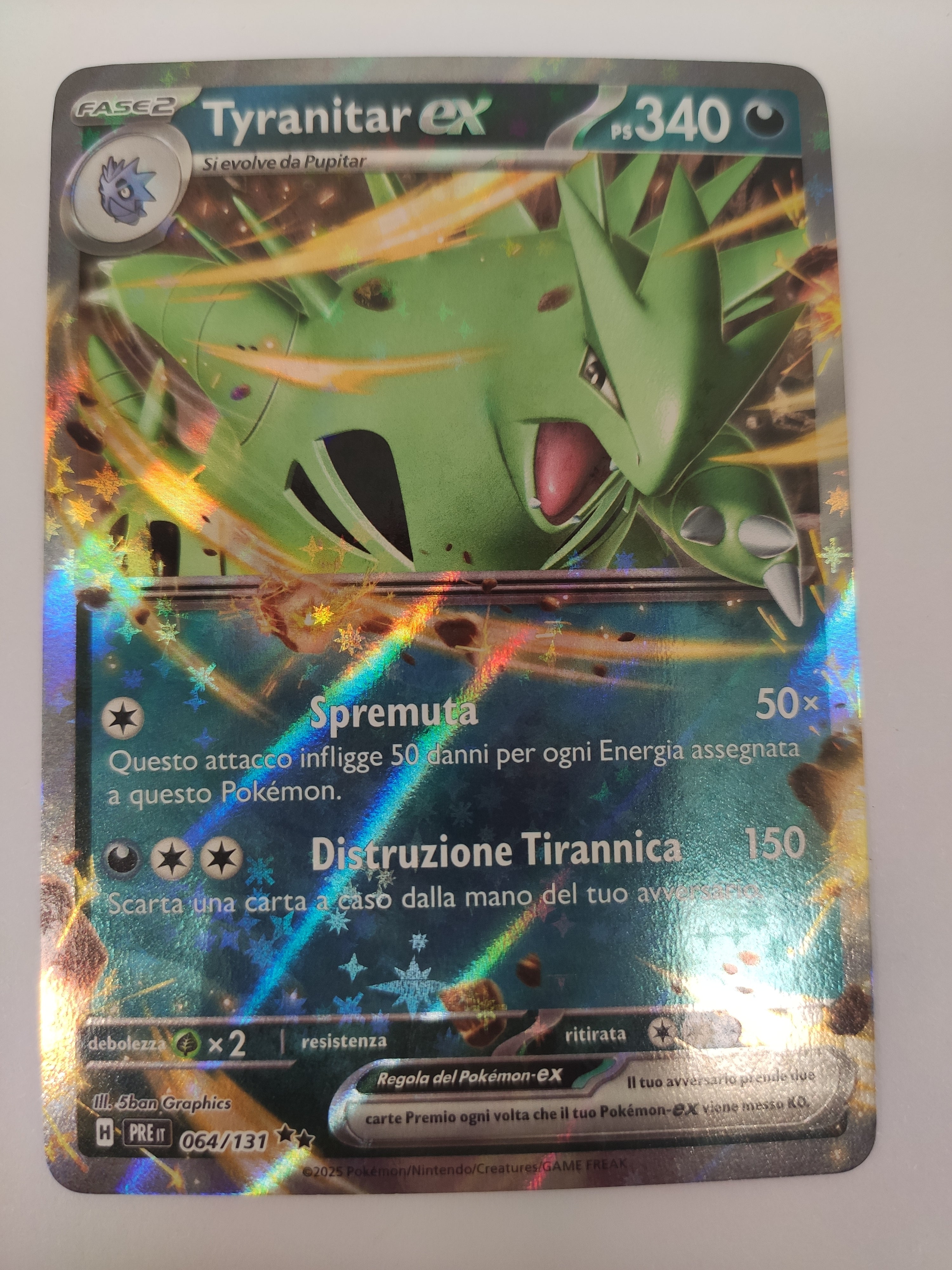 Evoluzioni Prismatiche Tyranitar Ex PRE 064/131 Italiano Ita Carta Pokemon