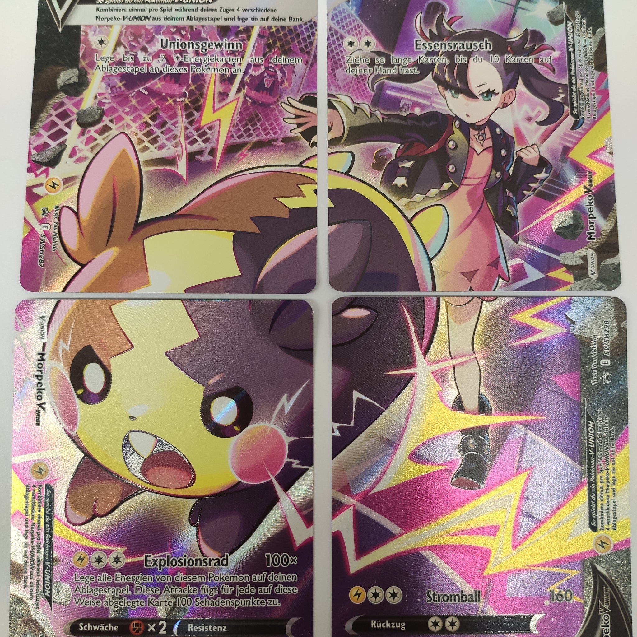 Pokémon TCG Morpeko V-Union SWSH287 / 288 / 289 / 290 Black Star tedesco