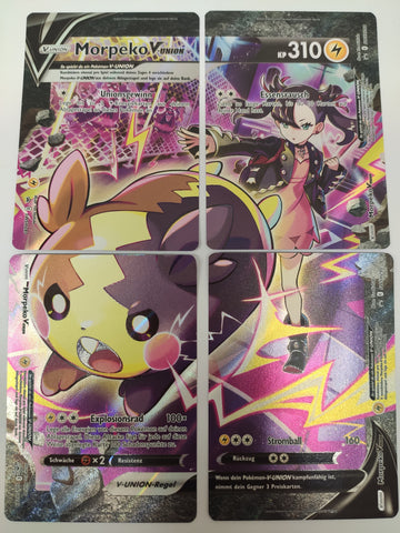 Pokémon TCG Morpeko V-Union SWSH287 / 288 / 289 / 290 Black Star tedesco
