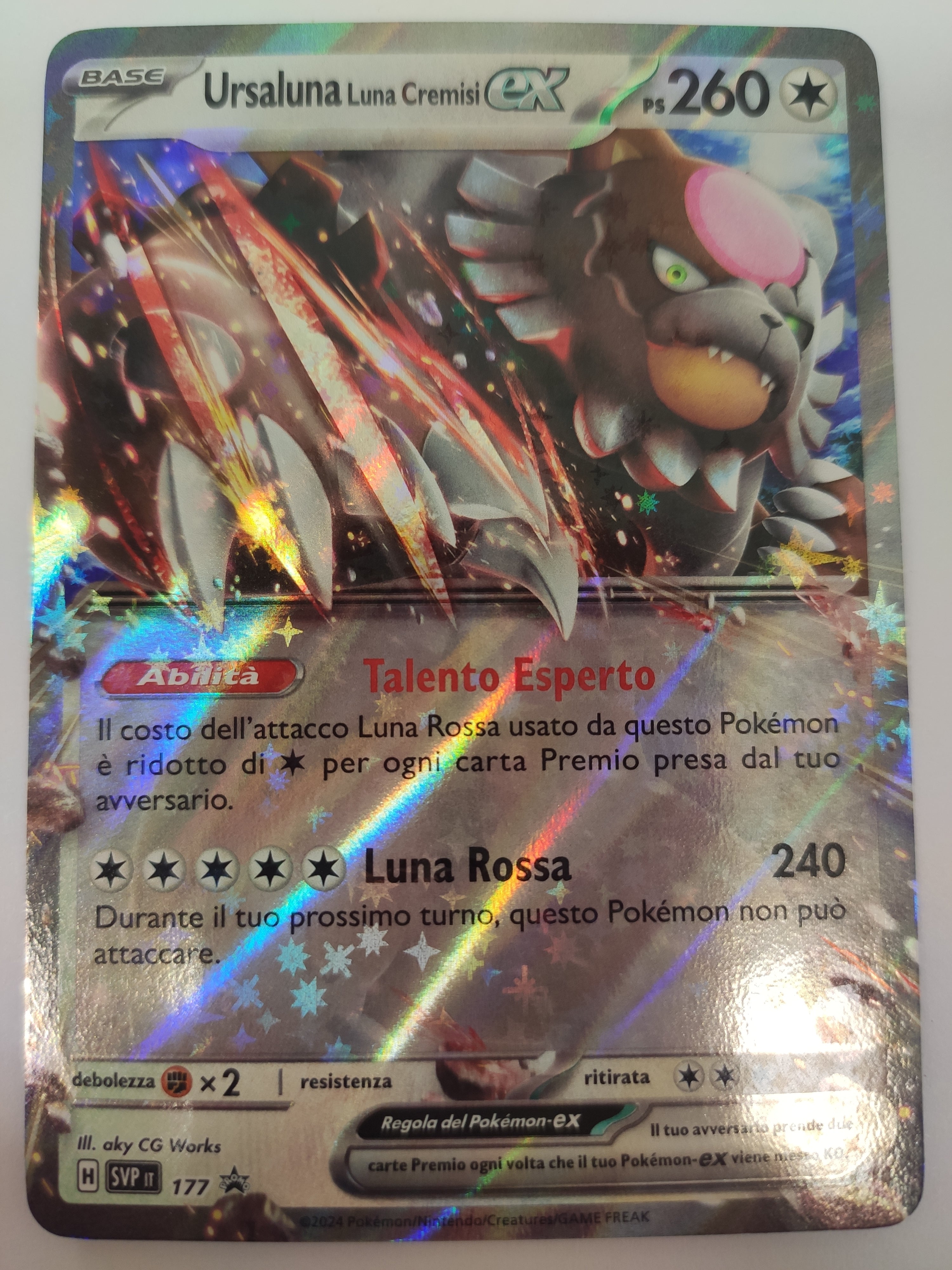 Ursaluna Luna Cremisi EX 177 Holo Foil Pokemon Italiano