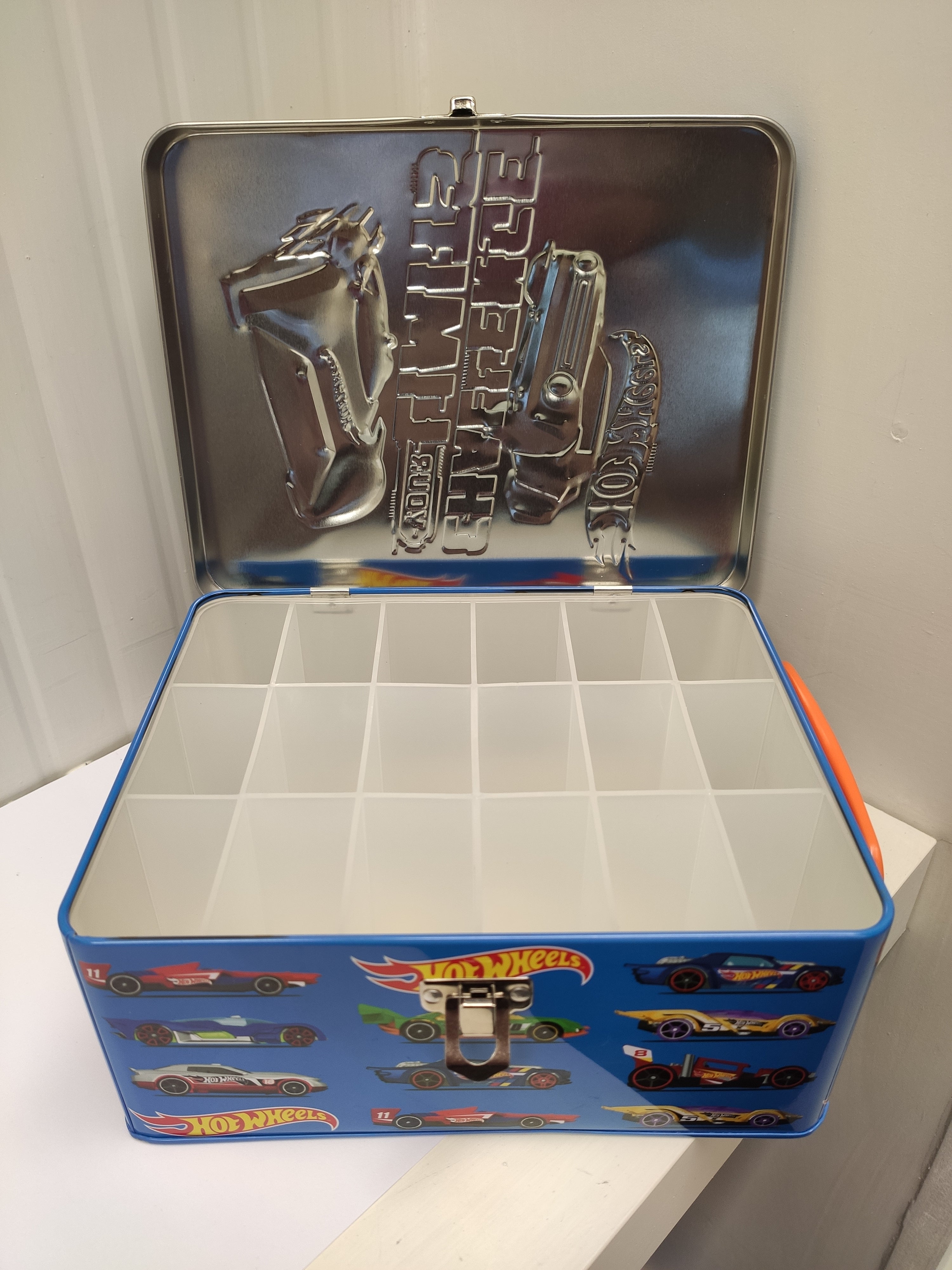 Theo Klein 2883 Valigetta di Raccolta Hot Wheels – Metallo di Alta Qualità, Fino a 18 Auto