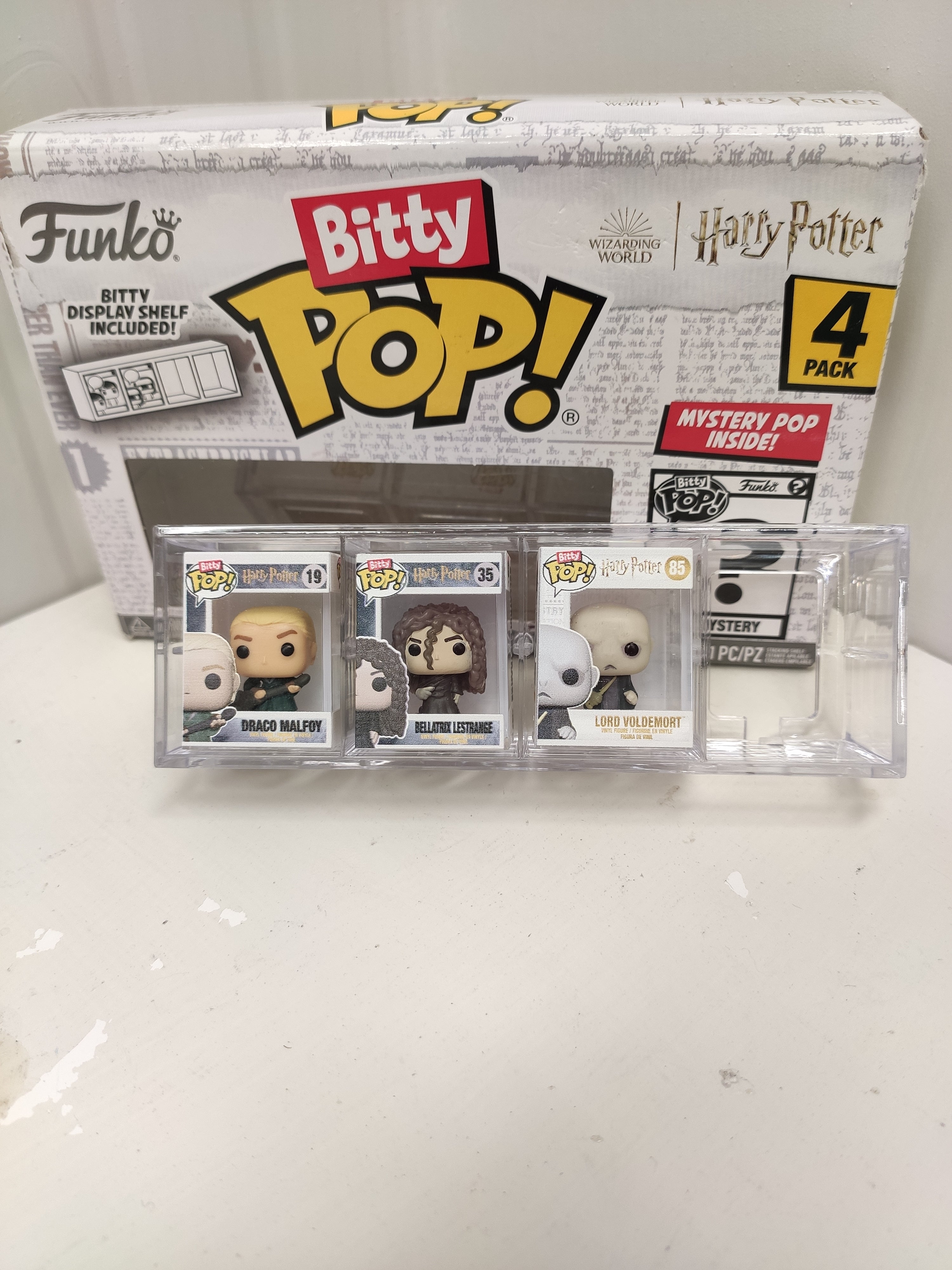 Funko Bitty Pop! Harry Potter - Lord Voldemort™, Draco Malfoy™ (Quidditch™), Bellatrix Lestrange™ con pezzo mancante