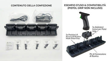 KOAMTAC SKXPro Base Ricarica 5-Slot Pistol GP-PTG715ASEBY EU NUOVO FATTURA