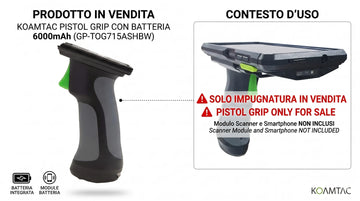 KOAMTAC Pistol Grip Batteria 6000mAh per SKXPro XCover Pro GP-TOG715ASHBW NUOVO