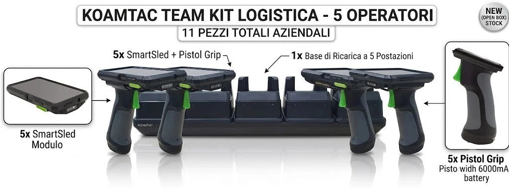 Kit 5x KOAMTAC SKXPro Imager 2D + 5x Grip + Base Ricarica 5 Slot