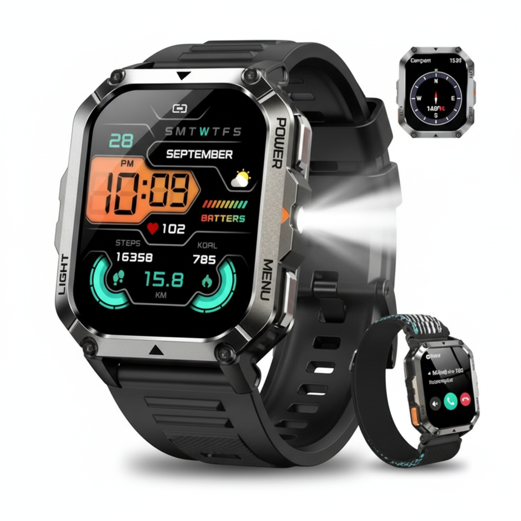 IOWODO Smartwatch Militare Fitness Tracker vista frontale