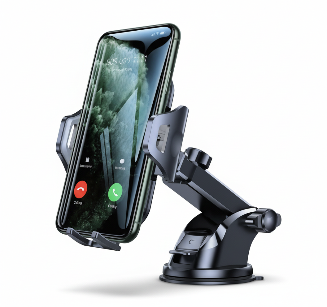 Supporto auto smartphone con ventosa per cruscotto rotazione 360 gradi