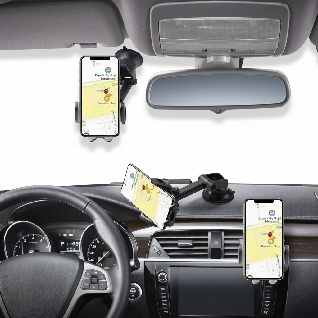 Supporto auto smartphone con ventosa per cruscotto rotazione 360 gradi