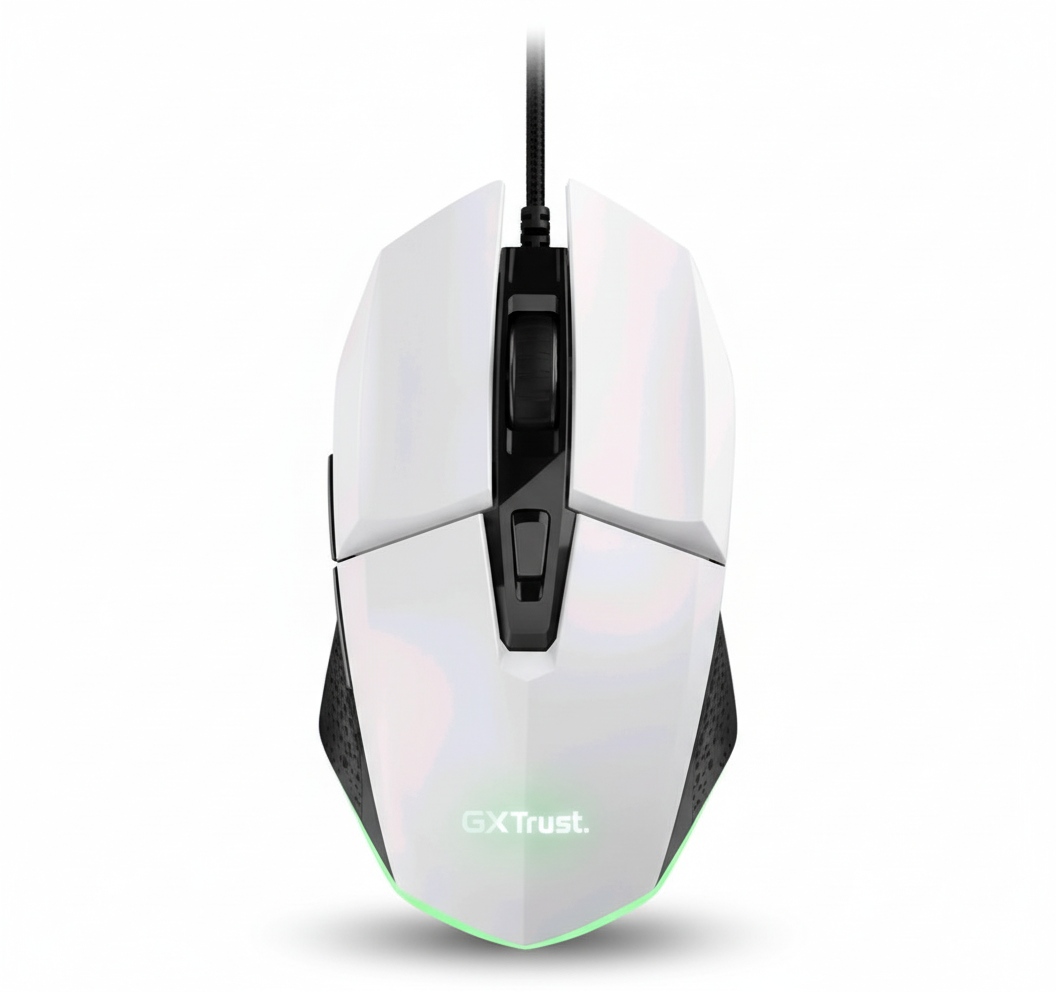 Trust GXT 109W Felox Mouse Gaming RGB Bianco vista frontale